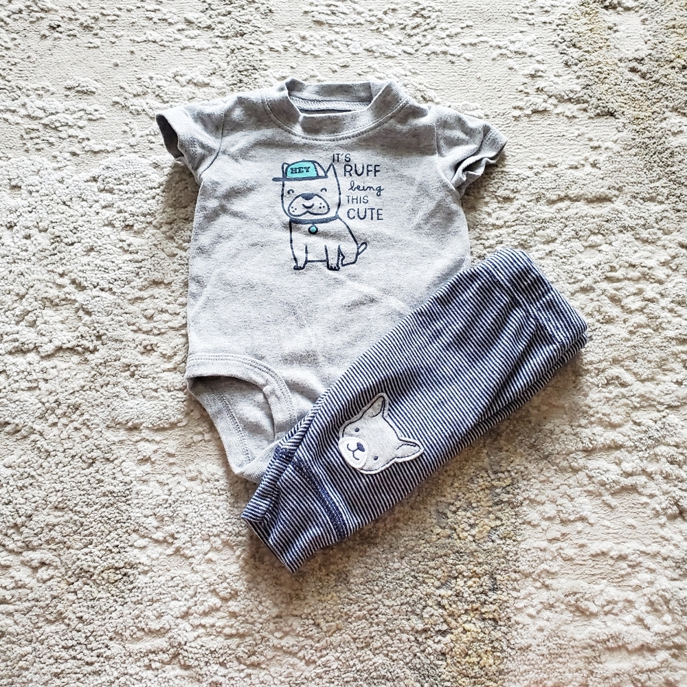 3/$25  Carters Baby Boy 3M Outfit Dog Ruff